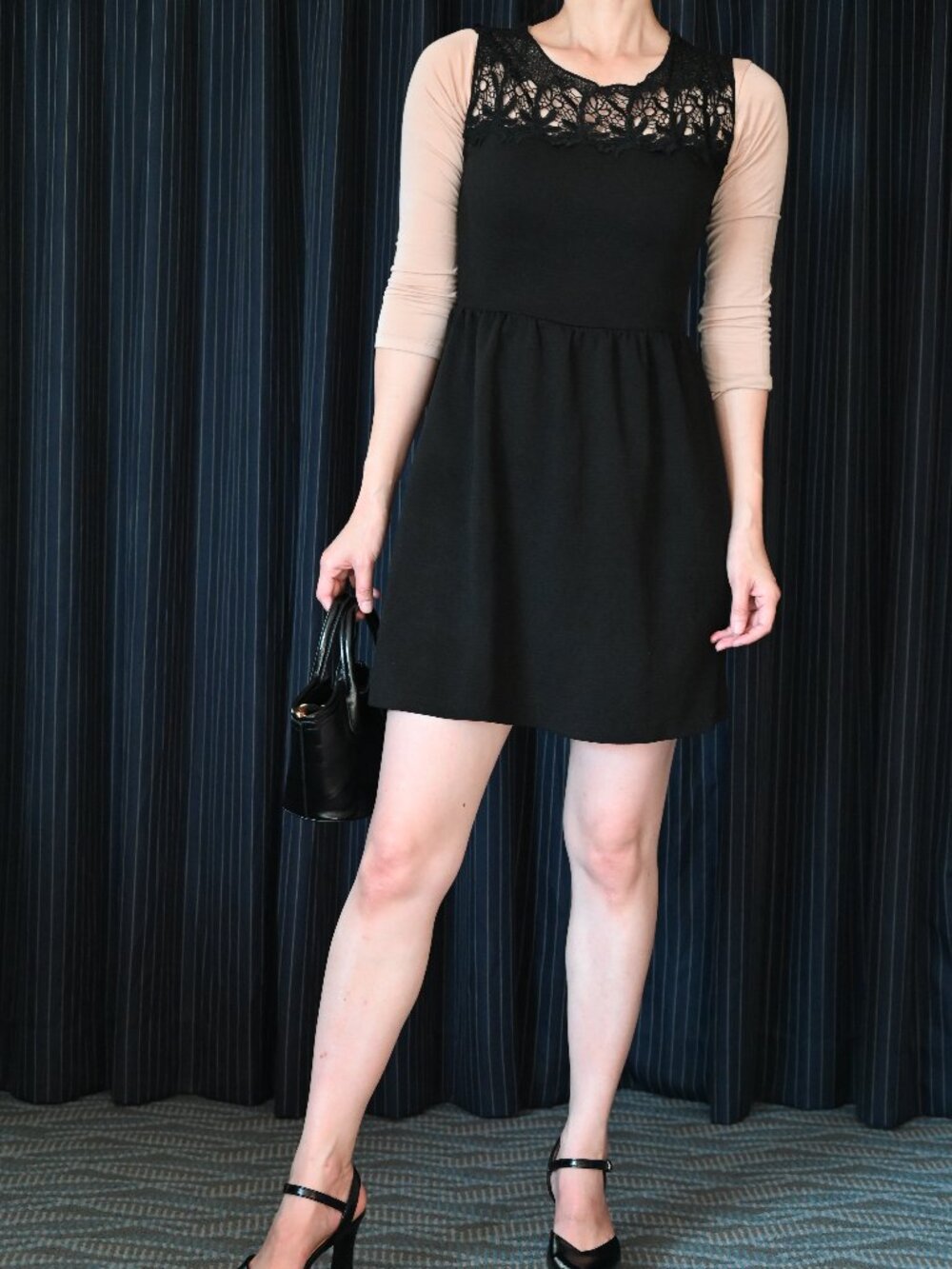 Bundle 3$20 Simple Black Lace Fit & Flare Dress